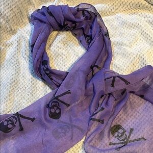 Purple Skull & Crossbones Scarf